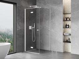 Mexen Mist-F cabine de douche pliante gauche 110 x 110 cm, transparent, blanc - 8A6T-110-110-20-00-L