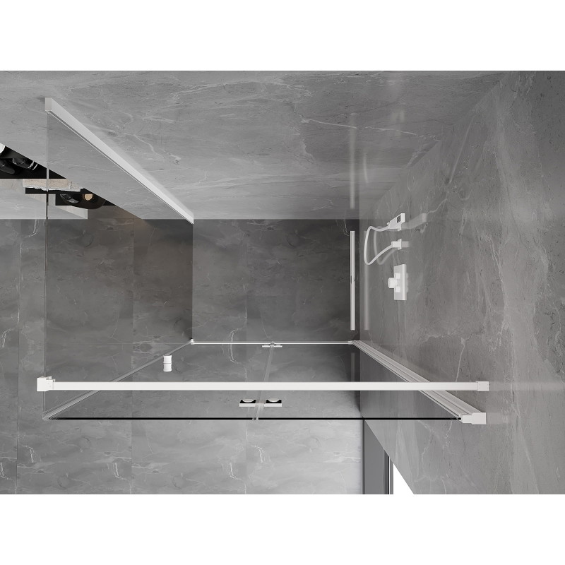 Mexen Mist-F cabine de douche pliante droite 105 x 70 cm, transparent, blanc - 8A6T-105-070-20-00-P
