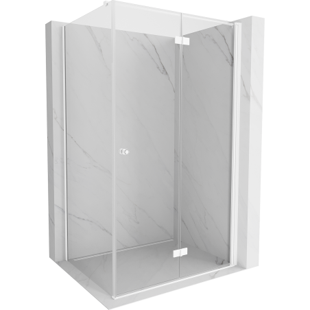 Mexen Mist-F cabine de douche repliable droite 100 x 75 cm, transparente, blanche - 8A6T-100-075-20-00-P