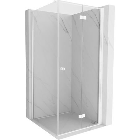 Mexen Mist-F cabine de douche pliable droite 90 x 90 cm, transparente, blanche - 8A6T-090-090-20-00-P