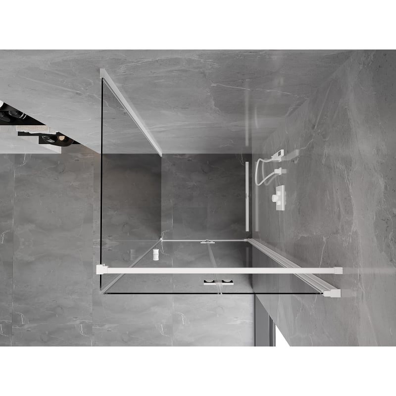 Mexen Mist-F cabine de douche pliante droite 95 x 95 cm, transparent, blanc - 8A6T-095-095-20-00-P