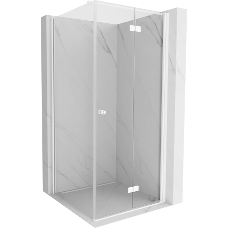 Mexen Mist-F cabine de douche pliante droite 95 x 95 cm, transparent, blanc - 8A6T-095-095-20-00-P