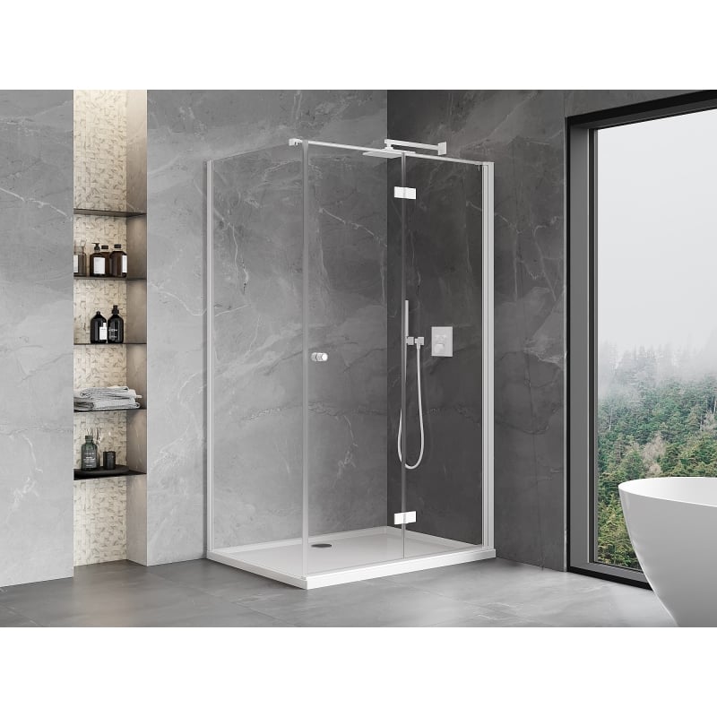 Mexen Mist-F cabine de douche pliante droite 105 x 95 cm, transparent, blanc - 8A6T-105-095-20-00-P