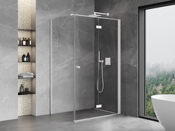 Mexen Mist-F cabine de douche pliante droite 80 x 110 cm, transparente, blanche - 8A6T-080-110-20-00-P