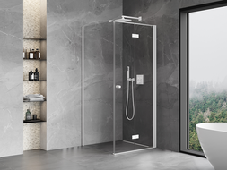 Mexen Mist-F cabine de douche pliante droite 110 x 110 cm, transparent, blanc - 8A6T-110-110-20-00-P