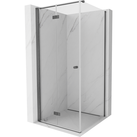 Mexen Mist-F cabine de douche pliable gauche 80 x 80 cm, transparent, gris canon brossé - 8A6T-080-080-66-00-L