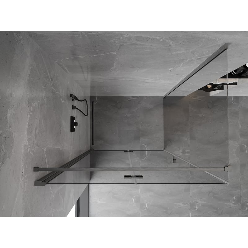 Mexen Mist-F cabine de douche pliante gauche 120 x 90 cm, transparent, gris gun brossé - 8A6T-120-090-66-00-L