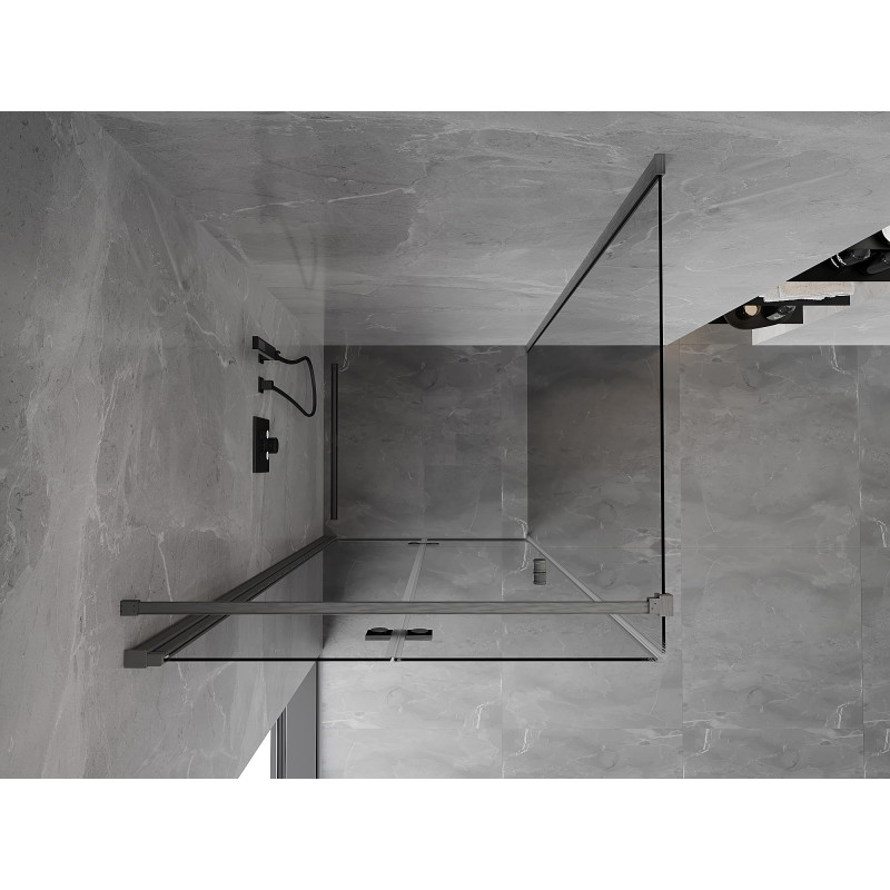Mexen Mist-F cabine de douche pliante gauche 95 x 95 cm, transparente, gris canon brossé - 8A6T-095-095-66-00-L