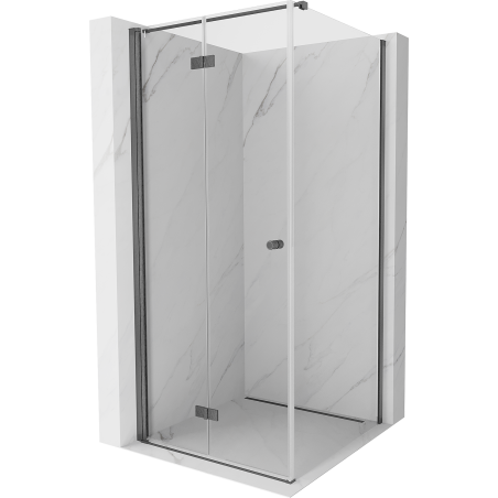 Mexen Mist-F cabine de douche pliante gauche 95 x 95 cm, transparente, gris canon brossé - 8A6T-095-095-66-00-L