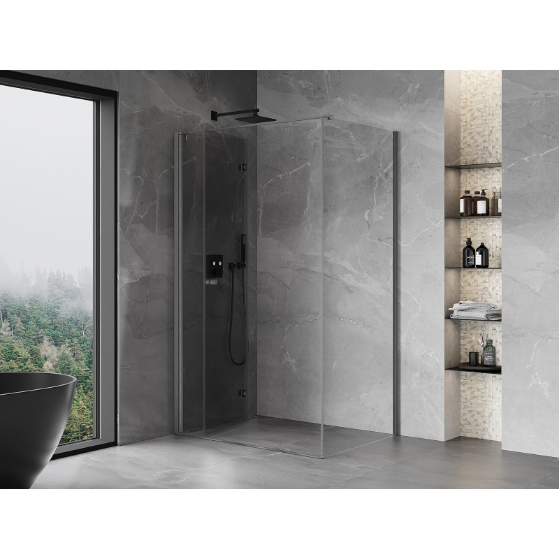 Mexen Mist-F cabine de douche pliante gauche 120 x 95 cm, transparent, gris canon brossé - 8A6T-120-095-66-00-L