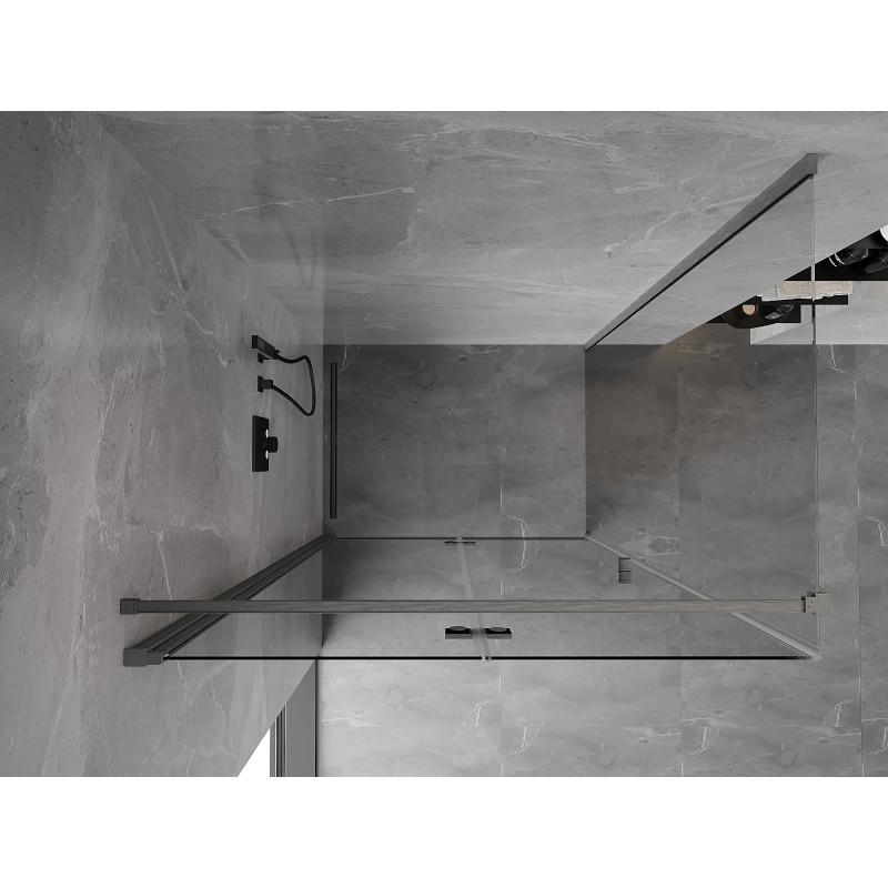 Mexen Mist-F cabine de douche pliante gauche 120 x 95 cm, transparent, gris canon brossé - 8A6T-120-095-66-00-L