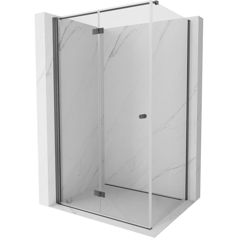 Mexen Mist-F cabine de douche pliante gauche 120 x 95 cm, transparent, gris canon brossé - 8A6T-120-095-66-00-L