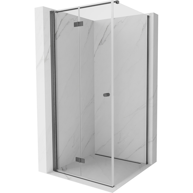 Mexen Mist-F cabine de douche pliante à gauche 100 x 100 cm, transparent, gris canon brossé - 8A6T-100-100-66-00-L