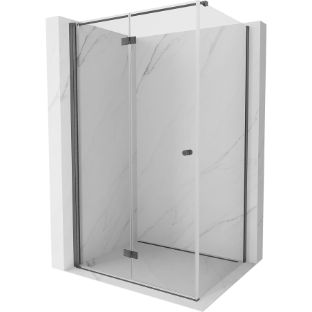Mexen Mist-F cabine de douche pliante gauche 75 x 110 cm, transparent, gris canon brossé - 8A6T-075-110-66-00-L