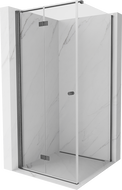 Mexen Mist-F cabine de douche pliante gauche 110 x 110 cm, transparent, gris armé brossé - 8A6T-110-110-66-00-L