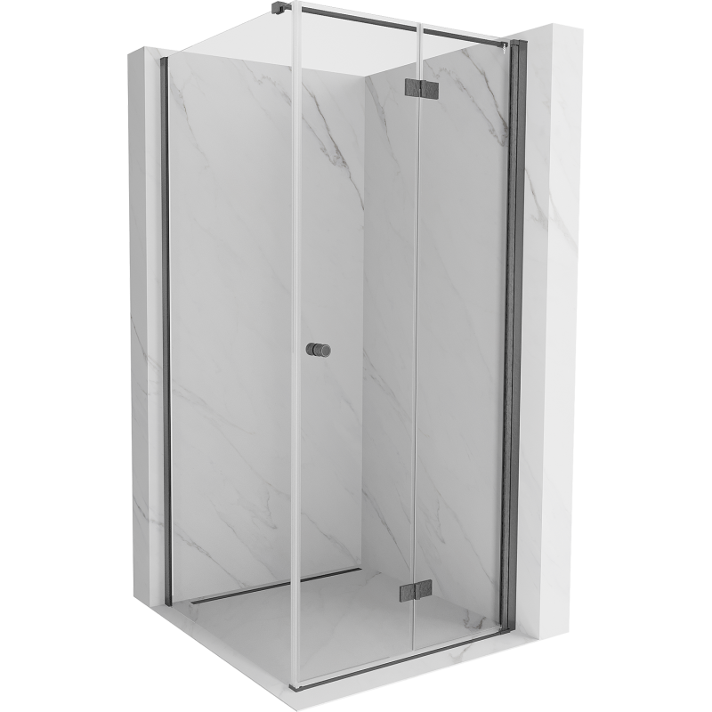 Mexen Mist-F cabine de douche pliante droite 70 x 70 cm, transparent, gris canon brossé - 8A6T-070-070-66-00-P