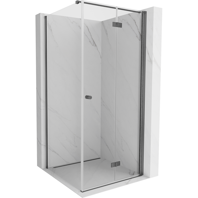 Mexen Mist-F cabine de douche pliante droite 85 x 85 cm, transparent, gris canon brossé - 8A6T-085-085-66-00-P