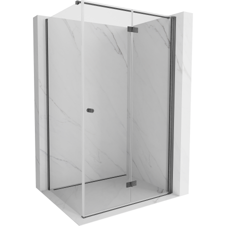 Mexen Mist-F cabine de douche pliante droite 105 x 110 cm, transparent, gris foncé brossé - 8A6T-105-110-66-00-P