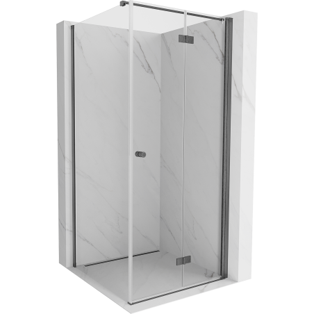 Mexen Mist-F cabine de douche pliante droite 110 x 110 cm, transparent, gris fusil brossé - 8A6T-110-110-66-00-P