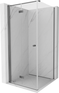 Mexen Mist-F cabine de douche pliante gauche 90 x 90 cm, transparent, métal gun - 8A6T-090-090-95-00-L