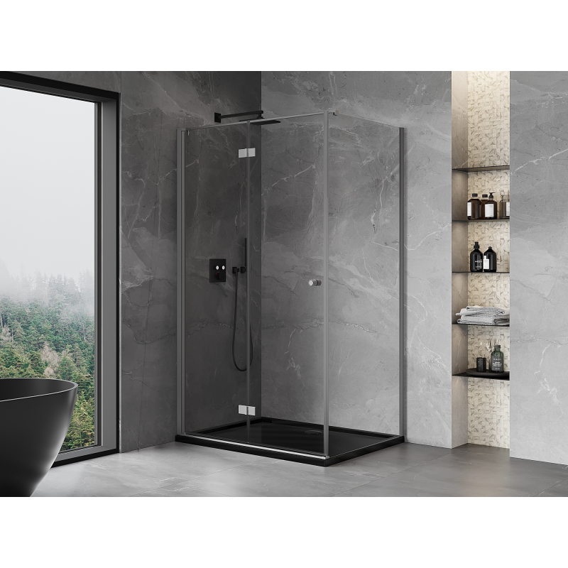 Mexen Mist-F cabine de douche pliante gauche 115 x 90 cm, transparent, métal canon - 8A6T-115-090-95-00-L
