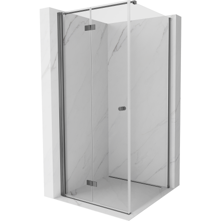 Mexen Mist-F cabine de douche pliante gauche 110 x 110 cm, transparent, gun metal - 8A6T-110-110-95-00-L