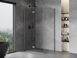 Mexen Mist-F Cabine de douche pliante gauche 80 x 120 cm, transparent, métal noir - 8A6T-080-120-95-00-L