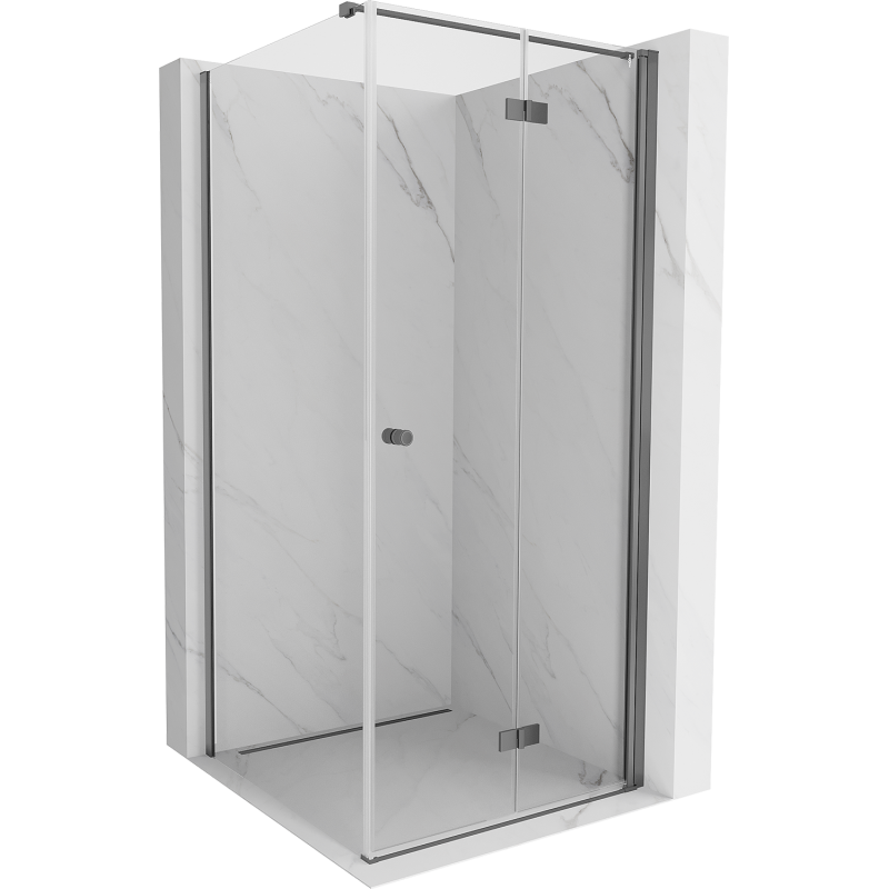 Mexen Mist-F cabine de douche pliante droite 75 x 75 cm, transparent, gun metal - 8A6T-075-075-95-00-P