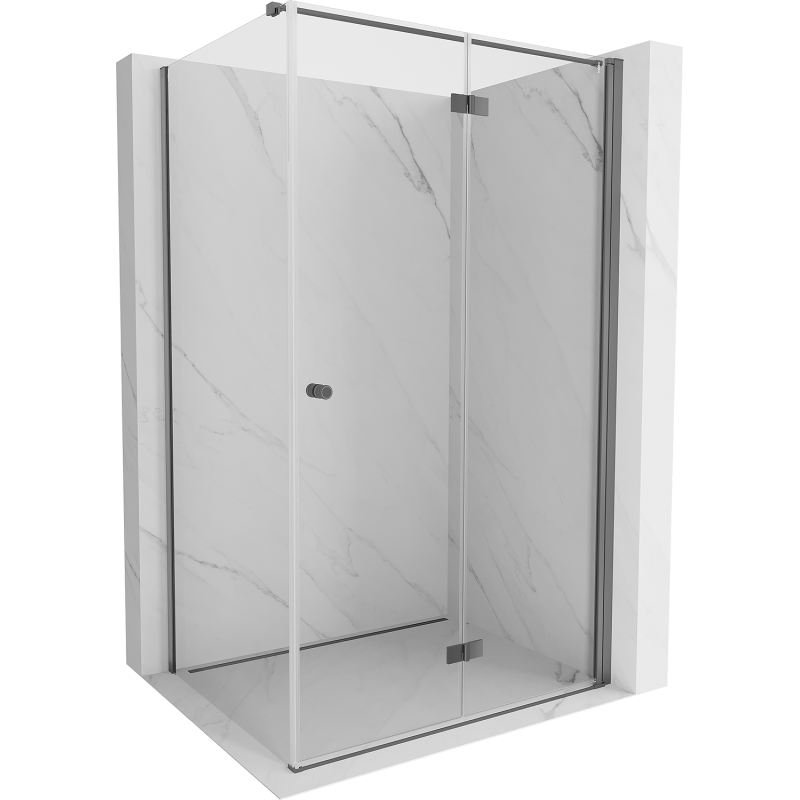 Mexen Mist-F cabine de douche pliante droite 90 x 75 cm, transparent, métal gun - 8A6T-090-075-95-00-P