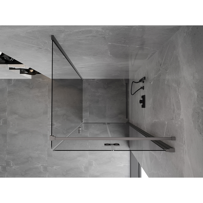 Mexen Mist-F cabine de douche pliante droite 80 x 80 cm, transparent, métal canon - 8A6T-080-080-95-00-P