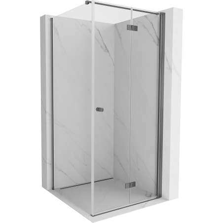 Mexen Mist-F cabine de douche pliante droite 90 x 90 cm, transparent, métal canon - 8A6T-090-090-95-00-P