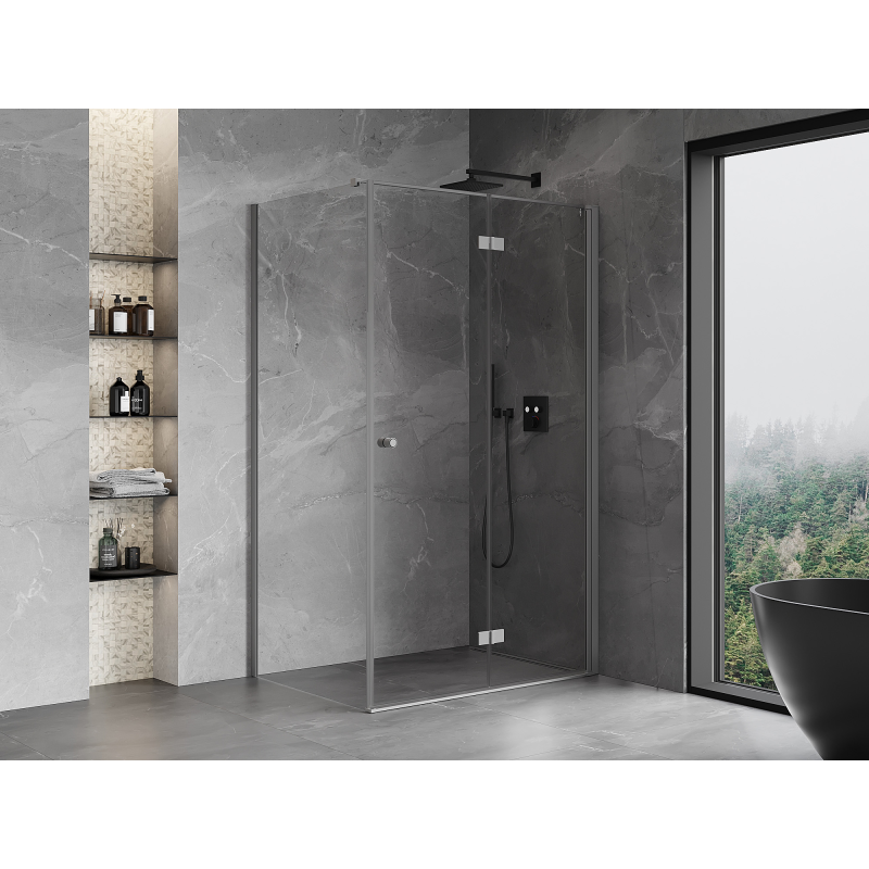 Mexen Mist-F cabine de douche pliable droite 100 x 95 cm, transparent, métal canon - 8A6T-100-095-95-00-P