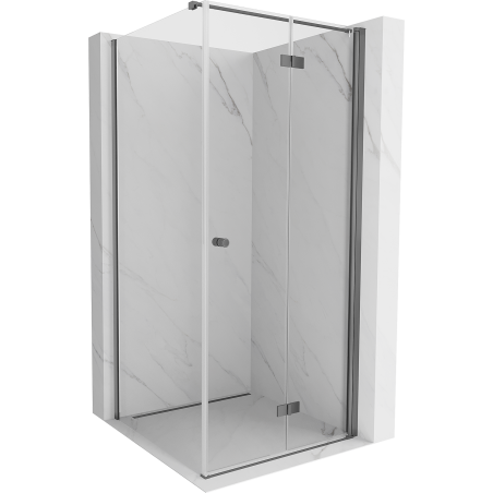 Mexen Mist-F cabine de douche pliante droite 110 x 110 cm, transparente, métal gris - 8A6T-110-110-95-00-P