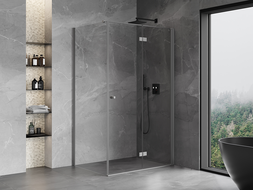 Mexen Mist-F cabine de douche pliable droite 115 x 120 cm, transparent, canon de fusil - 8A6T-115-120-95-00-P