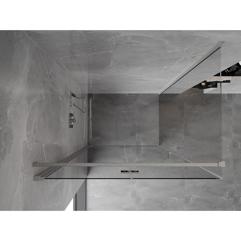 Mexen Mist-F cabine de douche pliante gauche 120 x 70 cm, transparent, nickel brossé - 8A6T-120-070-97-00-L