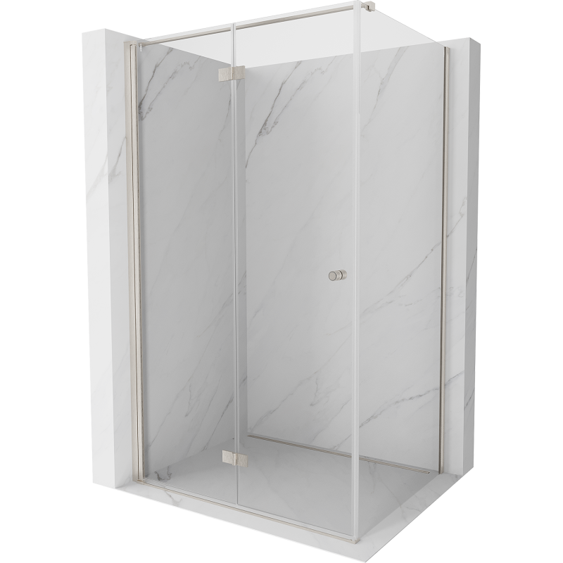 Mexen Mist-F cabine de douche pliante gauche 75 x 80 cm, transparent, nickel brossé - 8A6T-075-080-97-00-L