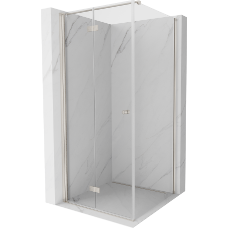 Mexen Mist-F cabine de douche pliante gauche 85 x 85 cm, transparent, nickel brossé - 8A6T-085-085-97-00-L
