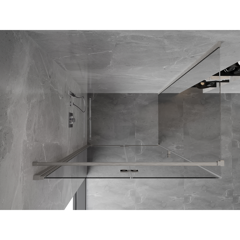 Mexen Mist-F cabine de douche pliante gauche 115 x 85 cm, transparent, nickel brossé - 8A6T-115-085-97-00-L