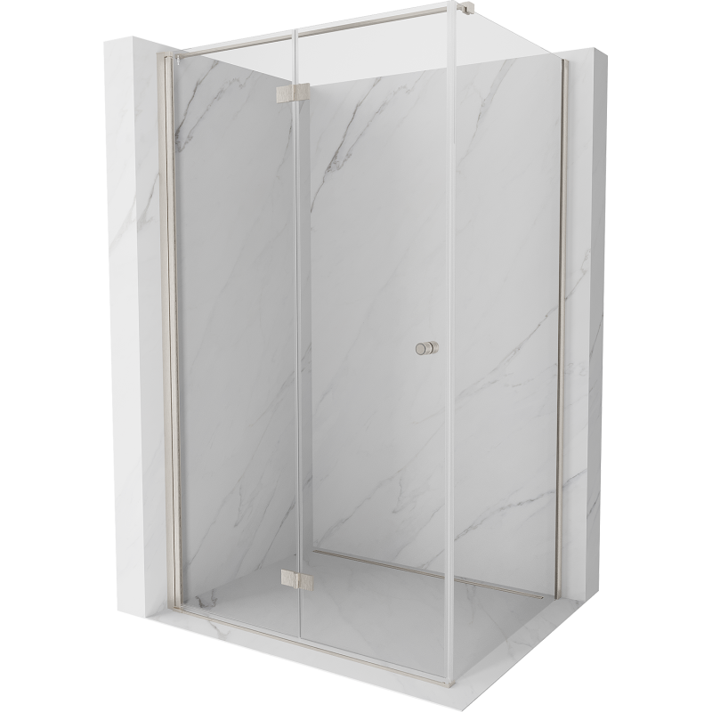 Mexen Mist-F cabine de douche pliante gauche 115 x 85 cm, transparent, nickel brossé - 8A6T-115-085-97-00-L