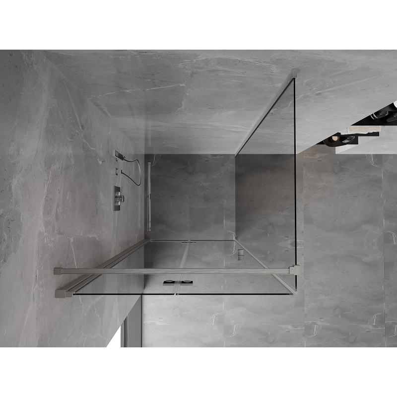 Mexen Mist-F cabine de douche pliante gauche 90 x 90 cm, transparent, nickel brossé - 8A6T-090-090-97-00-L
