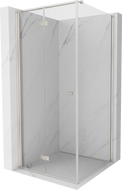 Mexen Mist-F cabine de douche pliante gauche 100 x 100 cm, transparent, nickel brossé - 8A6T-100-100-97-00-L