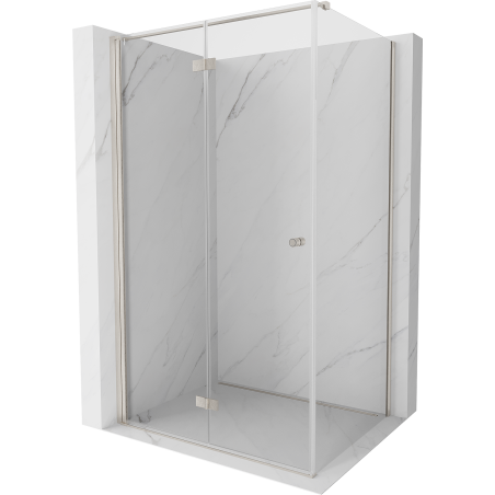 Mexen Mist-F cabine de douche pliante gauche 110 x 100 cm, transparente, nickel brossé - 8A6T-110-100-97-00-L