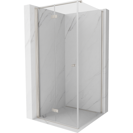 Mexen Mist-F cabine de douche pliante gauche 110 x 110 cm, transparent, nickel brossé - 8A6T-110-110-97-00-L