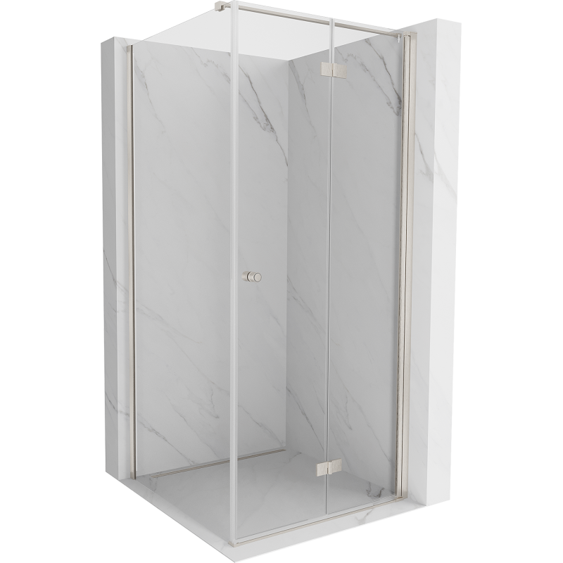 Mexen Mist-F cabine de douche pliable droite 75 x 75 cm, transparent, nickel brossé - 8A6T-075-075-97-00-P