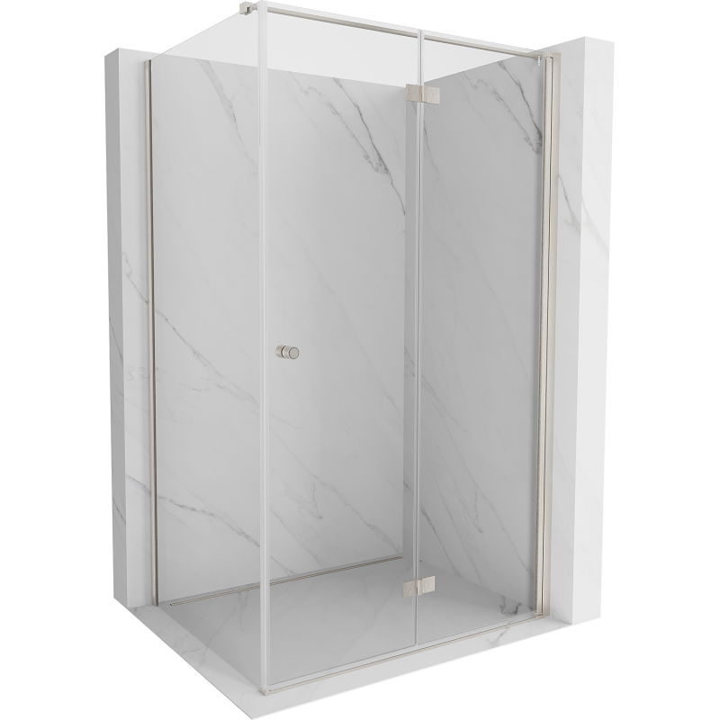 Mexen Mist-F cabine de douche pliante droite 100 x 75 cm, transparent, nickel brossé - 8A6T-100-075-97-00-P
