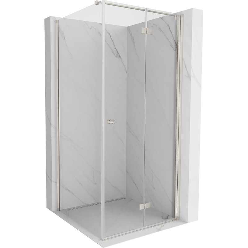 Mexen Mist-F cabine de douche pliable à droite 85 x 85 cm, transparent, nickel brossé - 8A6T-085-085-97-00-P