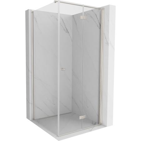 Mexen Mist-F cabine de douche pliante droite 95 x 95 cm, transparent, nickel brossé - 8A6T-095-095-97-00-P