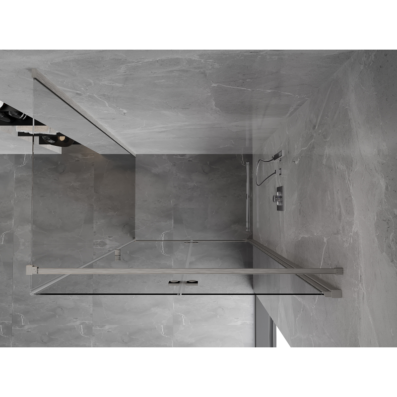 Mexen Mist-F cabine de douche pliante droite 105 x 120 cm, transparent, nickel brossé - 8A6T-105-120-97-00-P