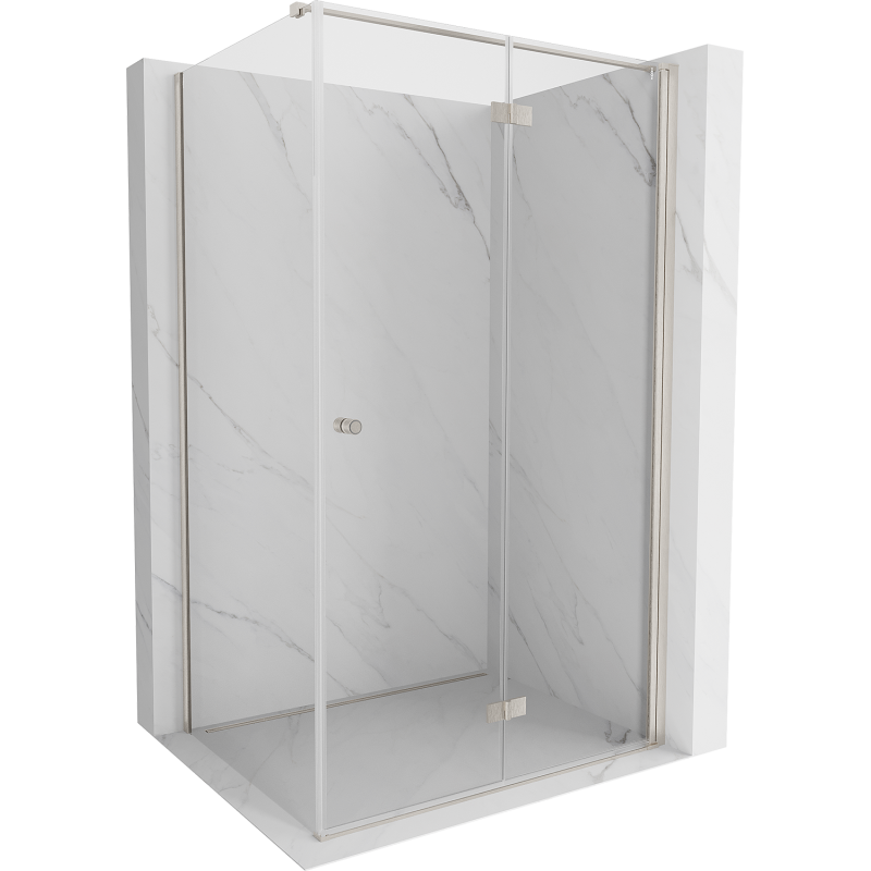 Mexen Mist-F cabine de douche pliante droite 105 x 120 cm, transparent, nickel brossé - 8A6T-105-120-97-00-P