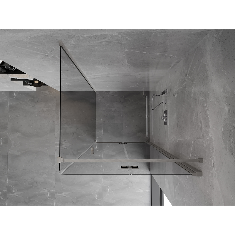 Mexen Mist-F cabine de douche pliante droite 120 x 120 cm, transparent, nickel brossé - 8A6T-120-120-97-00-P